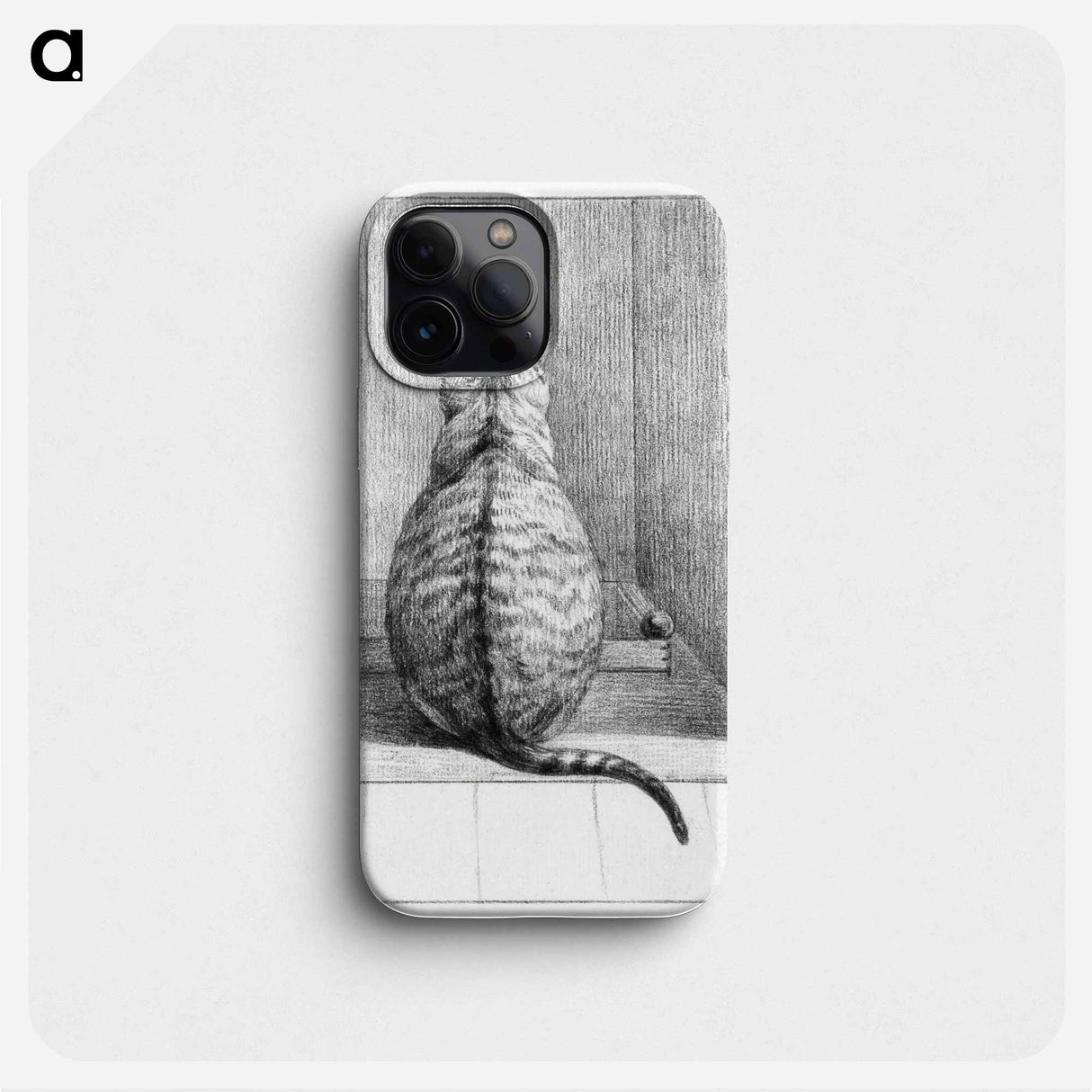 Sitting cat, from behind - Jean Bernard Phone Case.