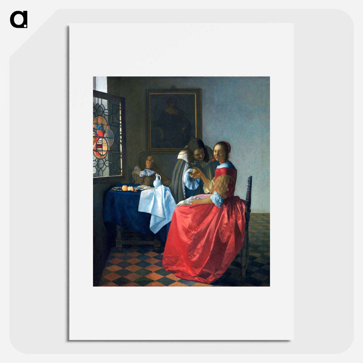 アートポスター-The Girl with a Wineglass - ヨハネス フェルメール Poster.