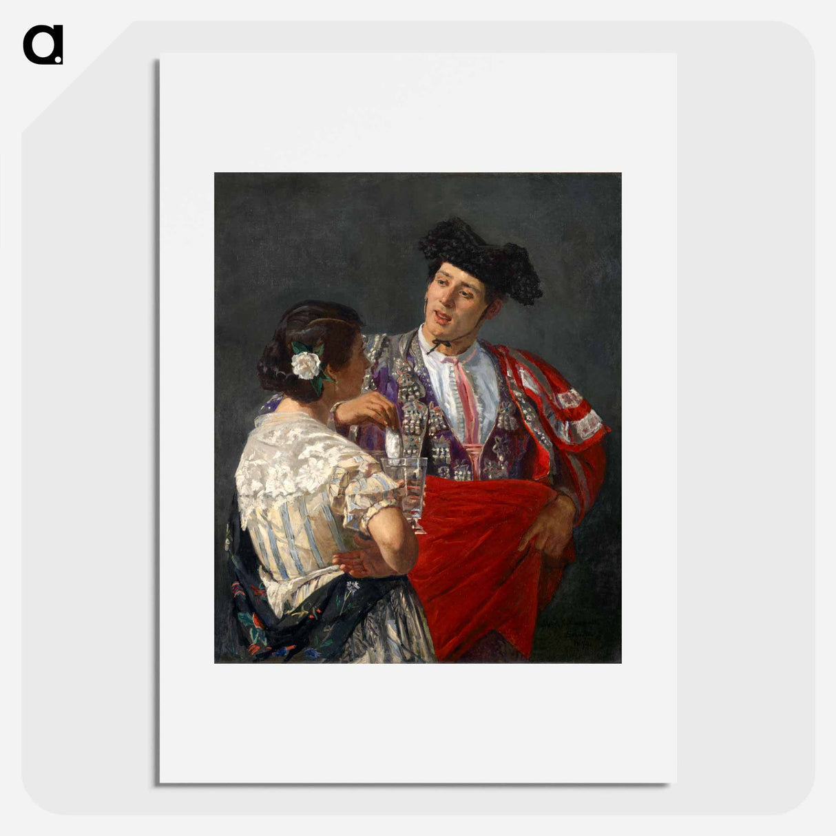 Offering the panel to the bullfighter - Mary Cassatt Poster.