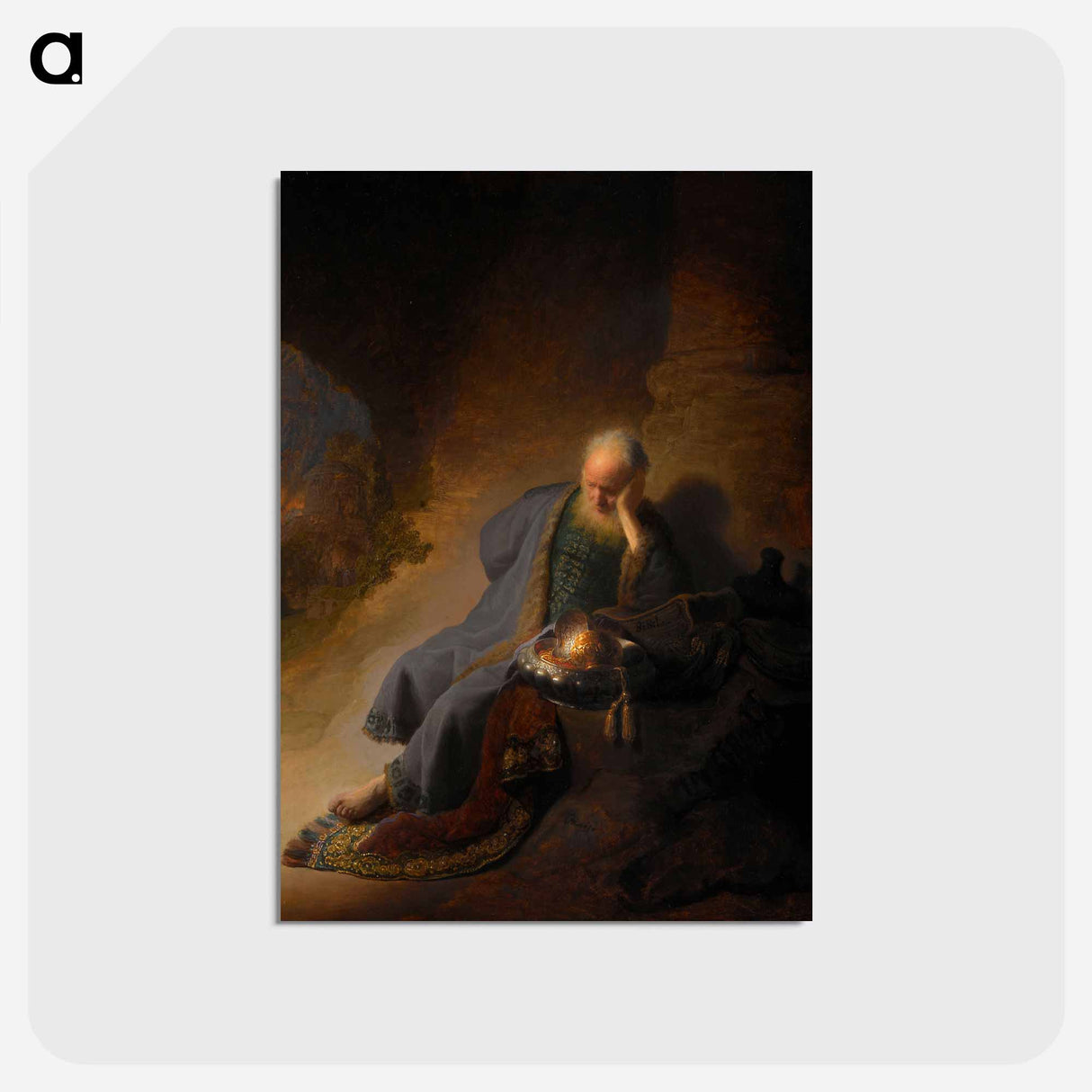 アートポストカード-Jeremiah Lamenting the Destruction of Jerusalem - レンブラント ファン レイン Postcard.