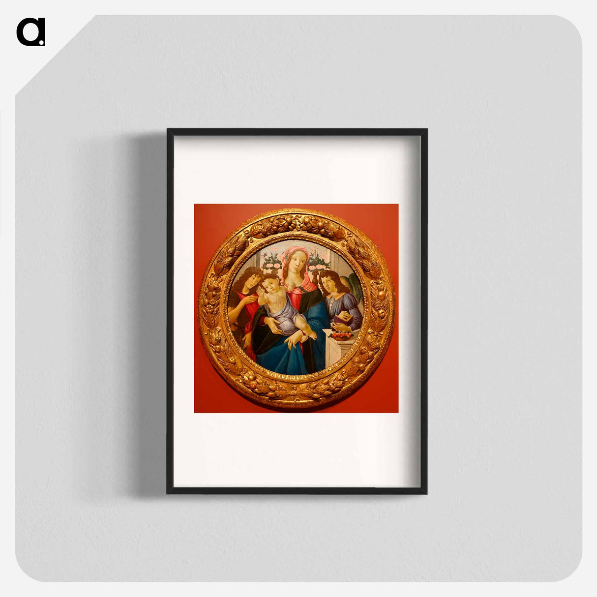 Madonna and Child with Saint John the Baptist and Angel - Sandro Botticelli Poster.