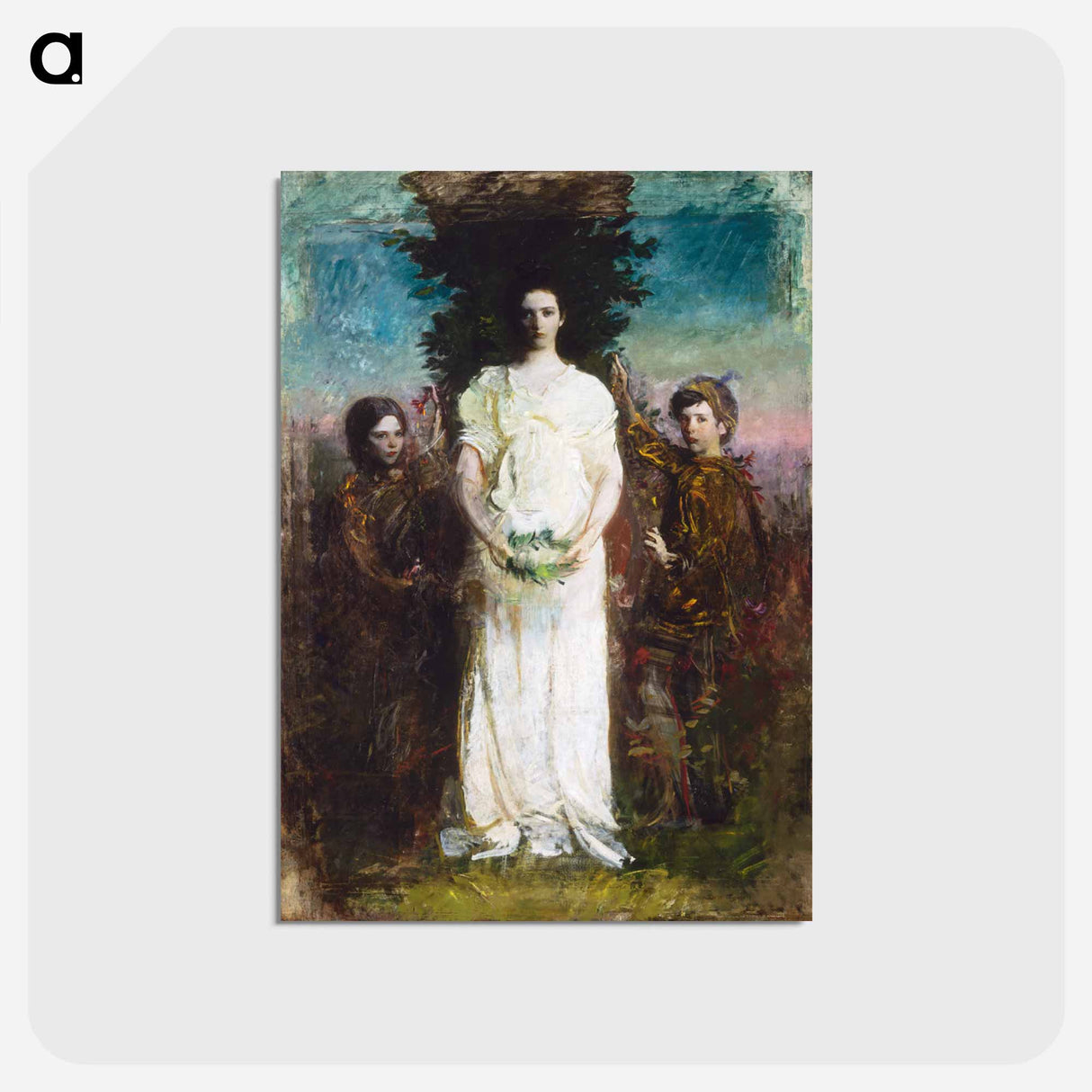 アートポストカード-My Children (Mary, Gerald, and Gladys Thayer) - アボット ハンダーソン セイヤー Postcard.