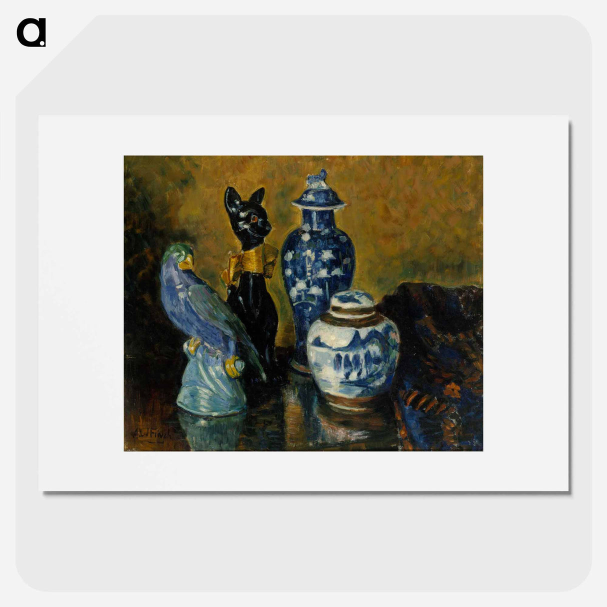 Still life with blue figurines - アルフレッド ウィリアム フィンチ Poster.