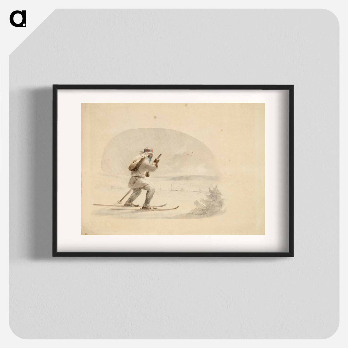 Laplander skiing - アンダース エクマン Poster.