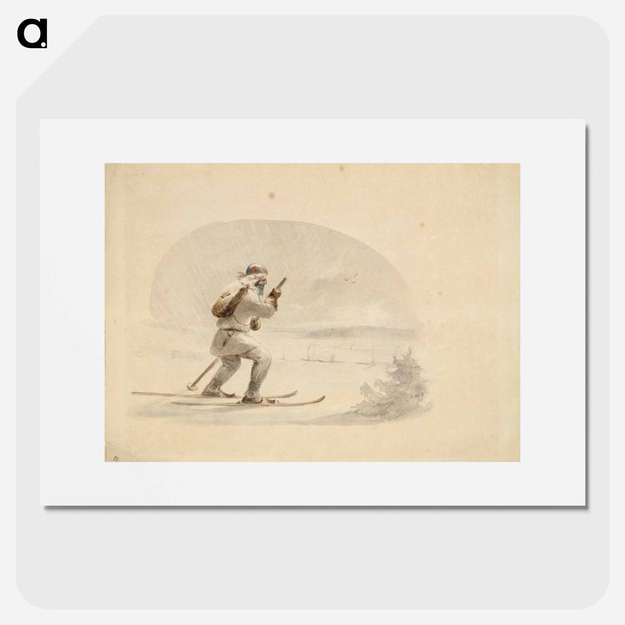 Laplander skiing - アンダース エクマン Poster.