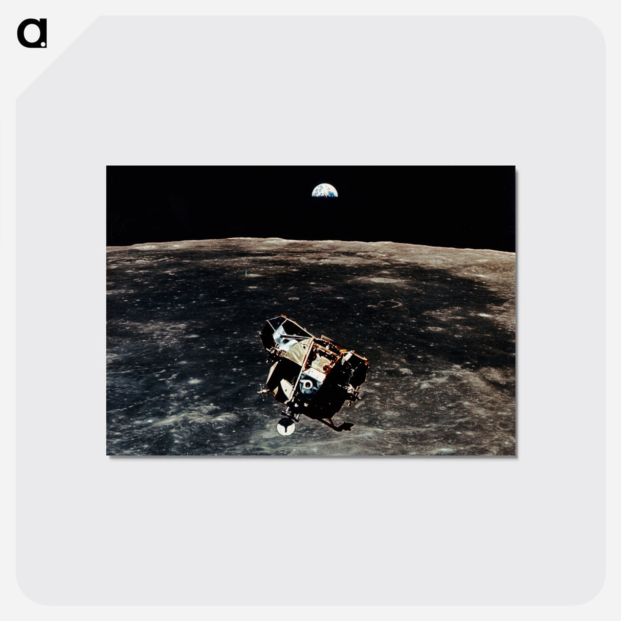 Ascent stage prior to docking - アポロ月面着陸 Postcard.