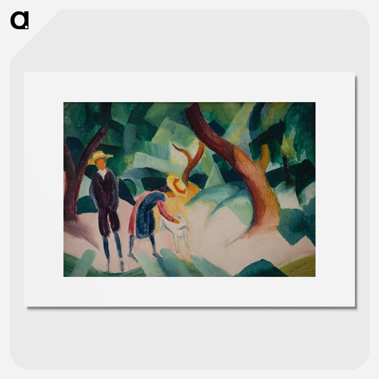 Children with goat - オーガスト マッケ Poster.