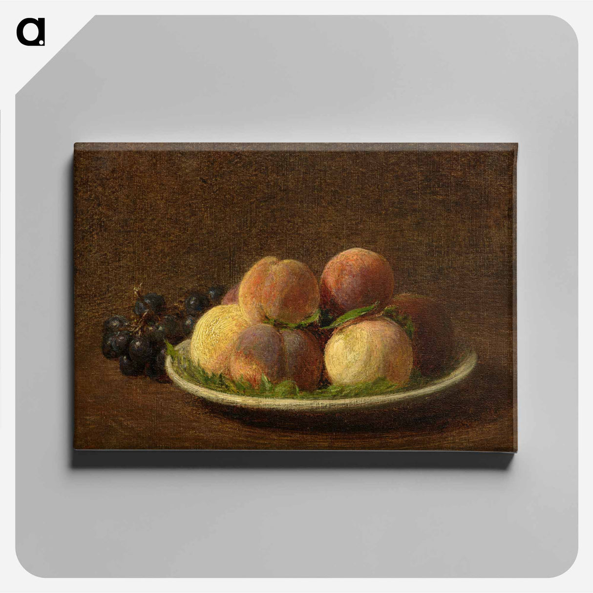Peaches and Grapes - アンリ ファンタン ラトゥール Canvas.