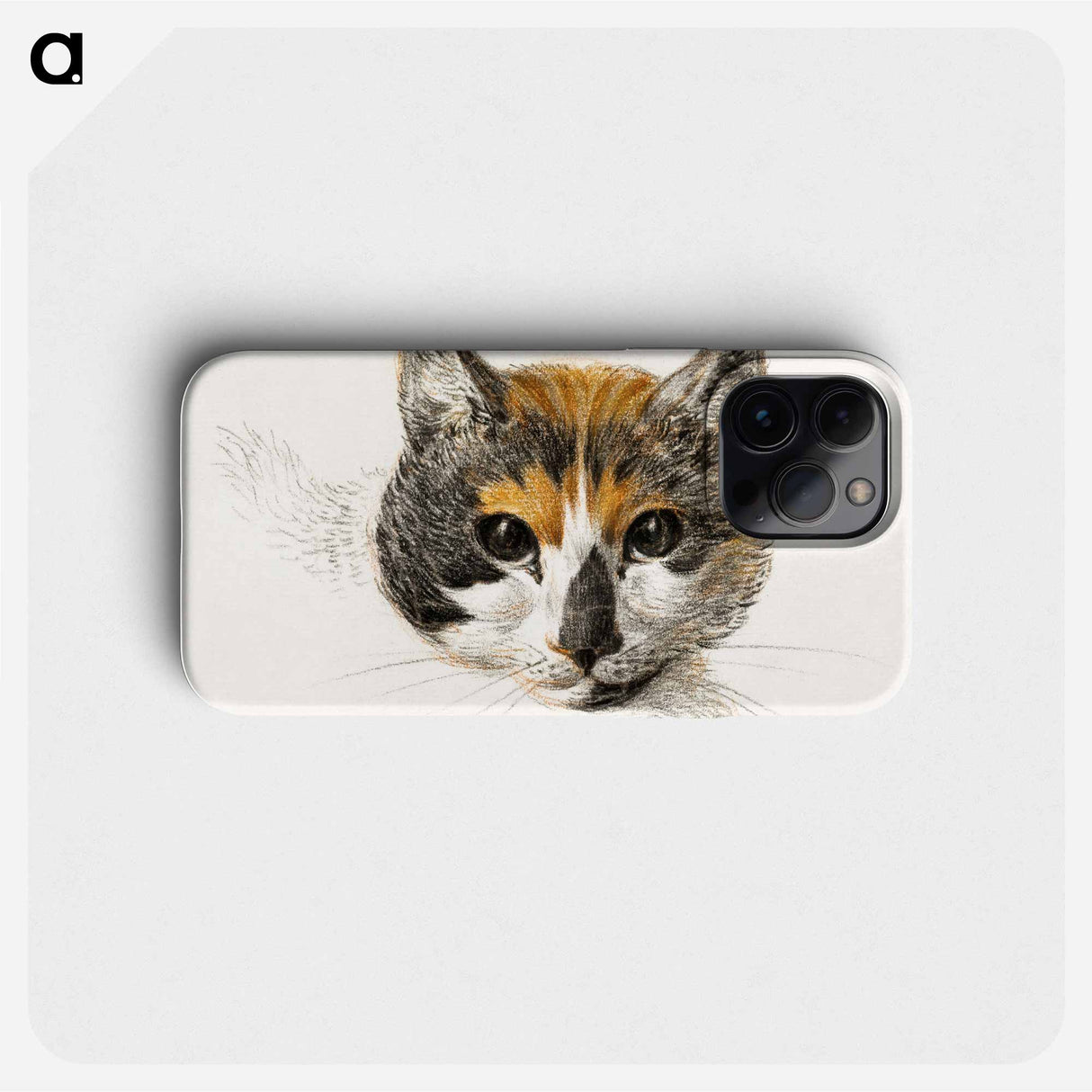 Head of a calico cat with open eyes - ジャン ベルナール Phone Case.