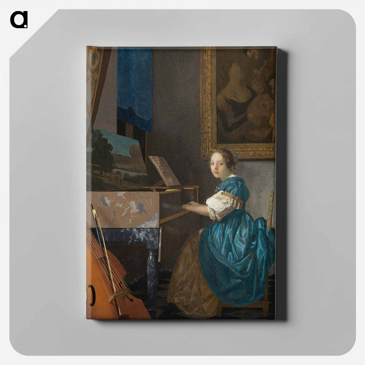 Young Woman Seated at a Virginal - Johannes Vermeer Canvas.