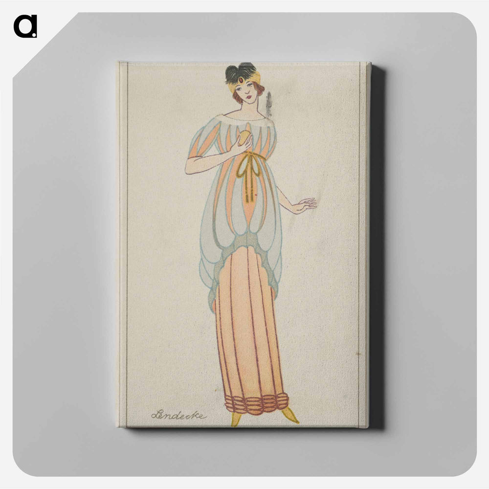 WOman in an anklelength tubular dress - オットー フリードリヒ カール レンデッケ Canvas.