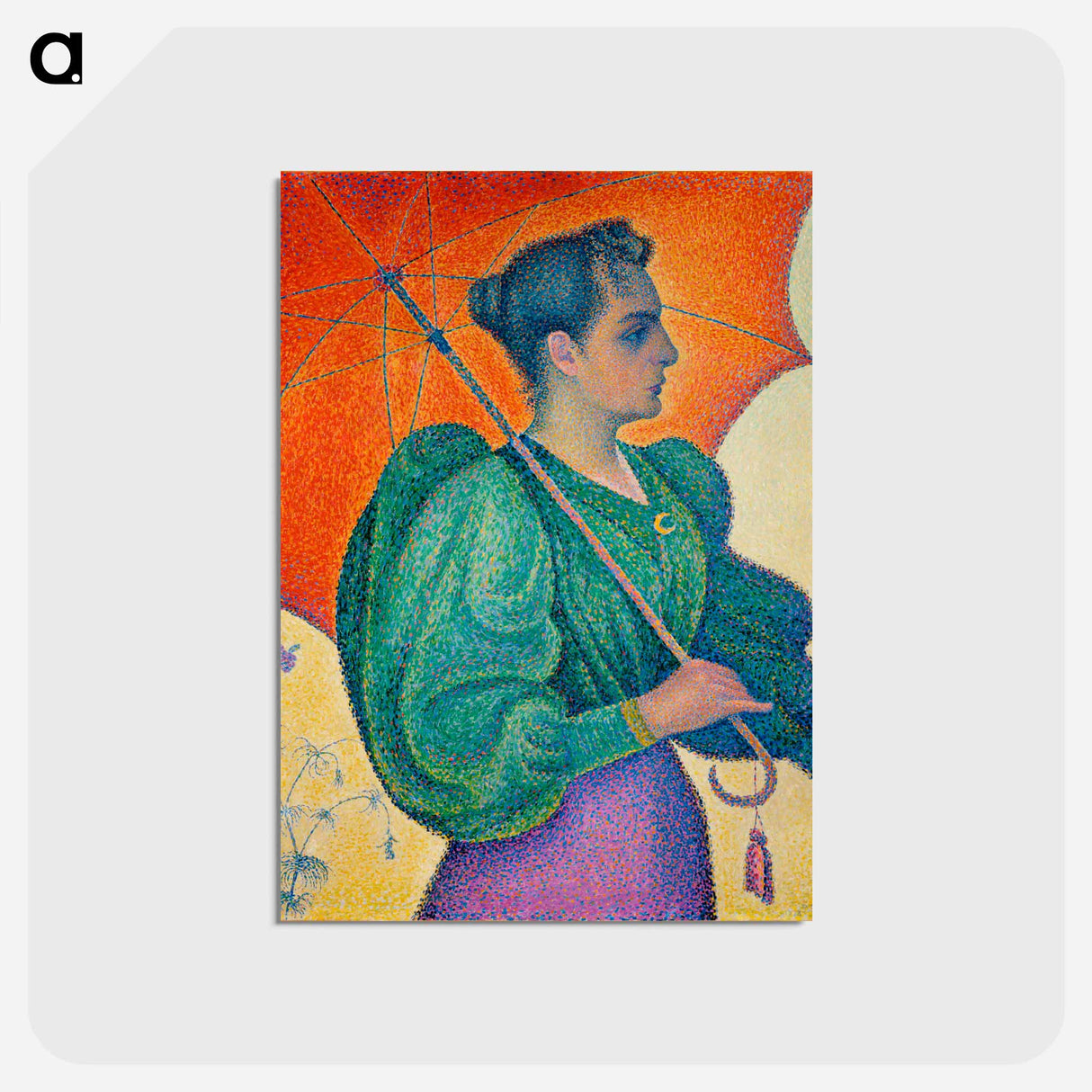 アートポストカード-Femme à l'ombrelle - ポール シニャック Postcard.