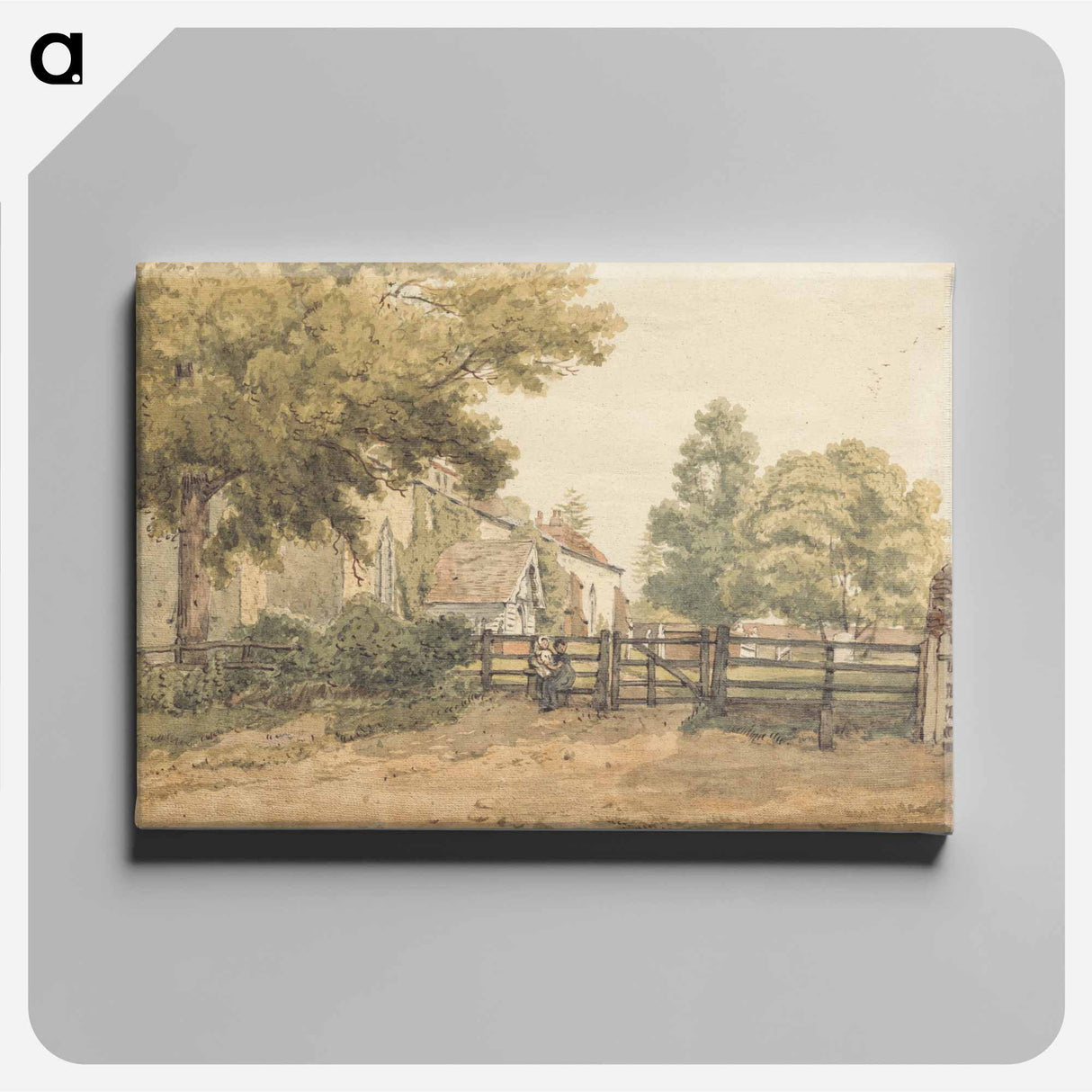 Aldenham Church - ウィリアム ヘンリー ハント Canvas.