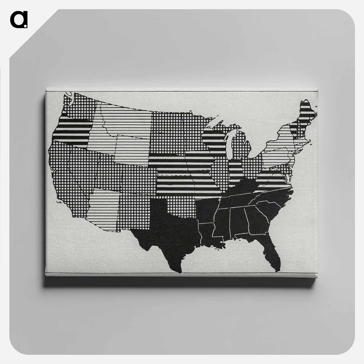 Map showing admission rates for measles by state, per 1000 per annum of white enlisted men in the United States - アンティーク地図 Canvas.