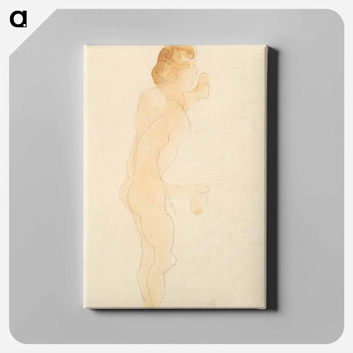 アートパネル-Nude Standing, Side and Back - オーギュスト ロダン Canvas.