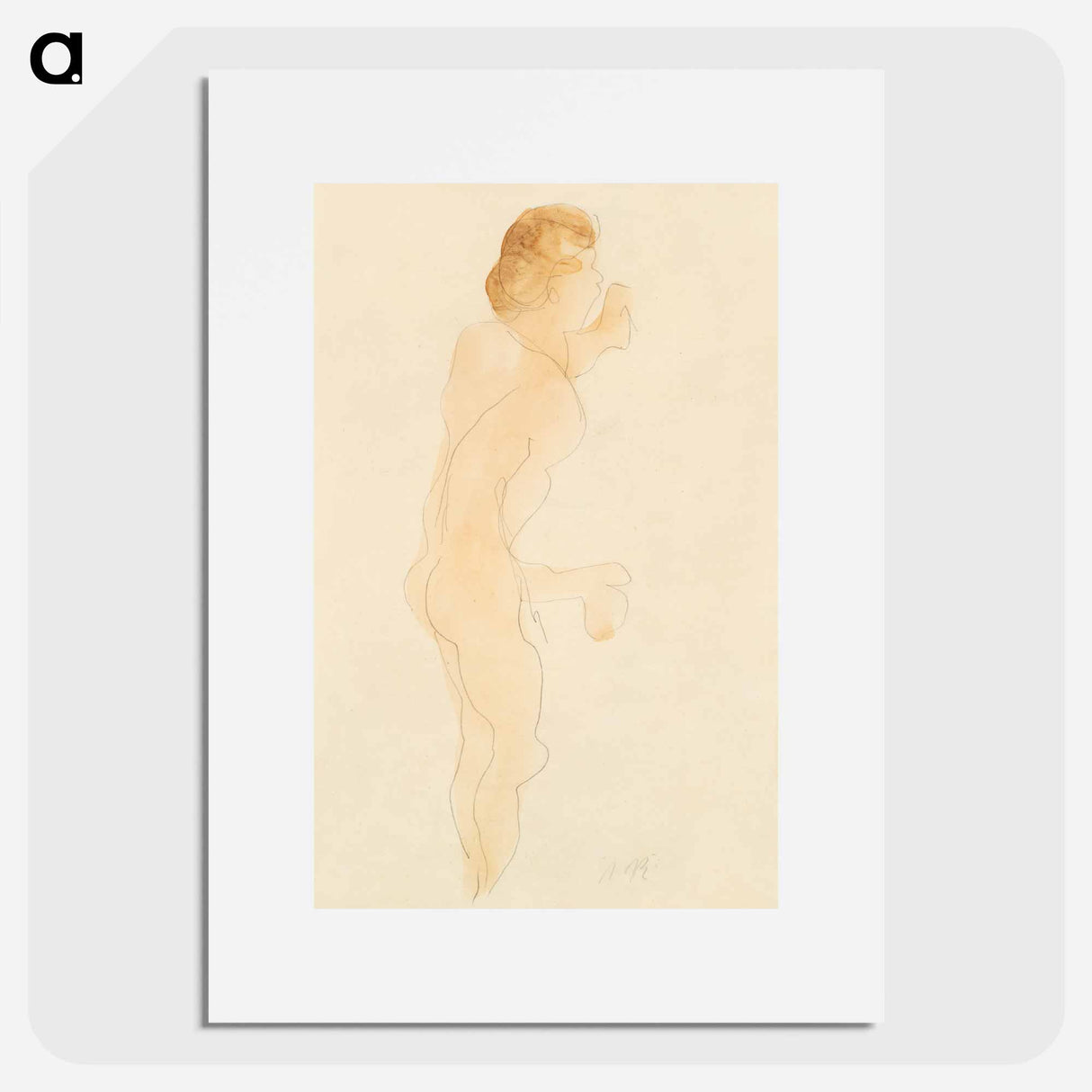 アートポスター-Nude Standing, Side and Back - オーギュスト ロダン Poster.