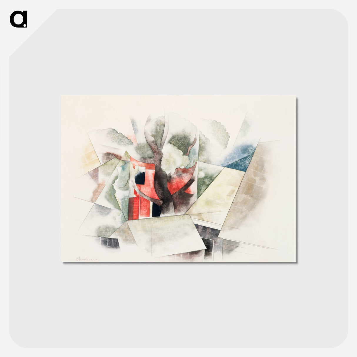 Rooftops and Fantasy - チャールズ デムス Postcard.