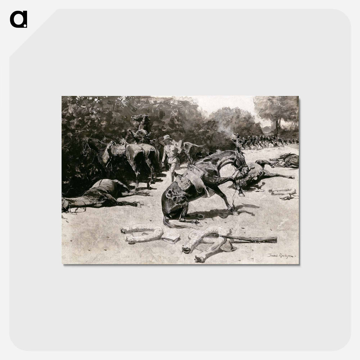 アートポストカード-How the Horses Died for Their Country at Santiago
- フレデリック レミントン Postcard.