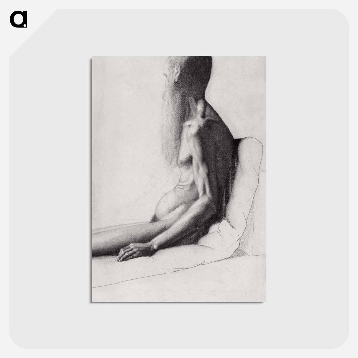 アートポストカード-Nude Study of an Old Man - ジョルジュ スーラ Postcard.
