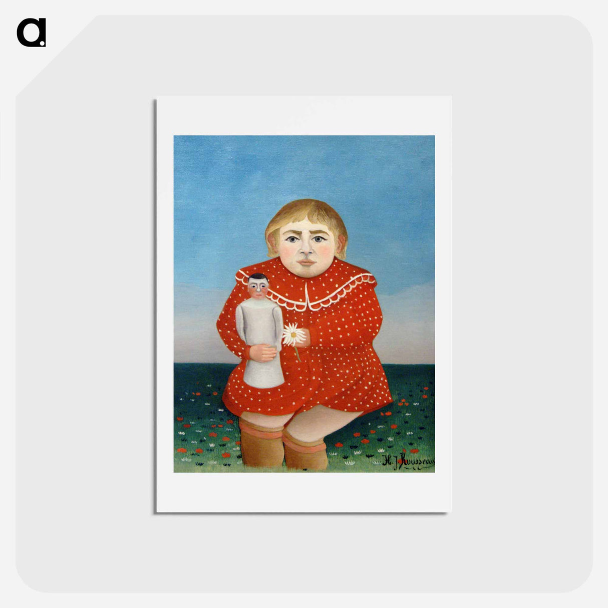 アートポストカード-Child with Doll - アンリ ルソー Postcard.