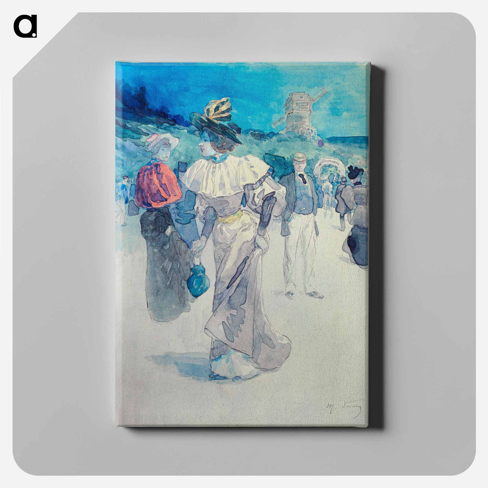 Walkers in front of the Galette mill - アンリ ソム Canvas.