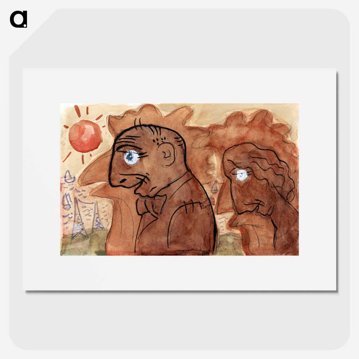 アートポスター-Caricature of Leo Gestel and his wife - レオ ヘステル Poster.