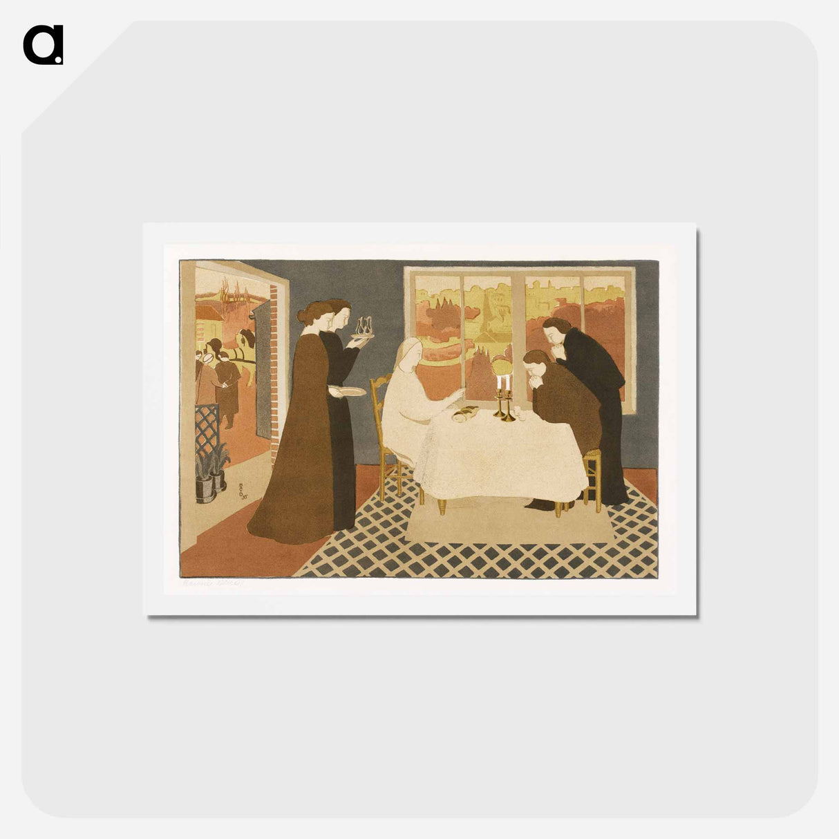 アートポストカード-The pilgrims of Emmaus - モーリス ドニ Postcard.