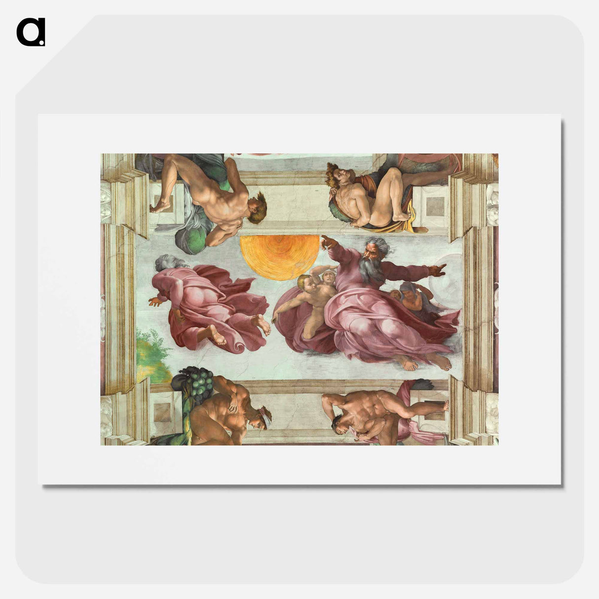 The Creation of the Sun and the Moon - Michelangelo Buonarroti Poster.