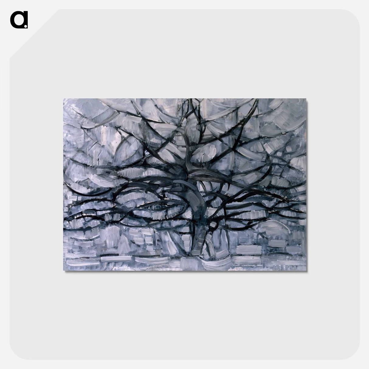 アートポストカード-Gray Tree - ピエト モンドリアン Postcard.