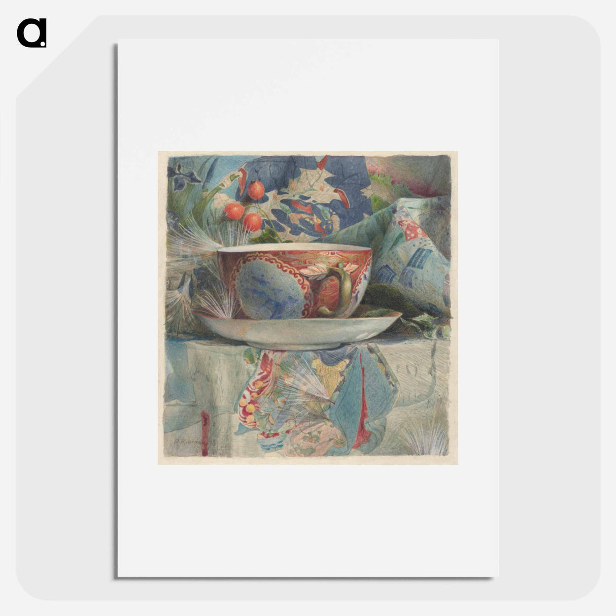 Still Life with Tea Cup - サミュエル コールマン Poster.