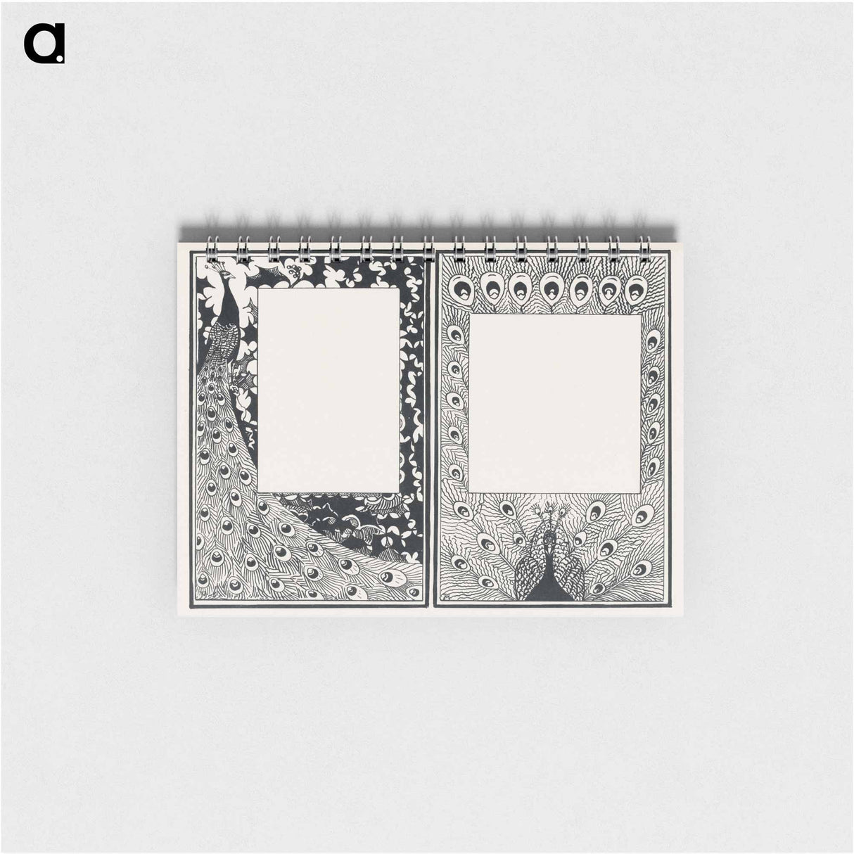 Ontwerp voor aankondiging en bestelkaart met pauwen - テオ ヴァン ホイテマ Memo.