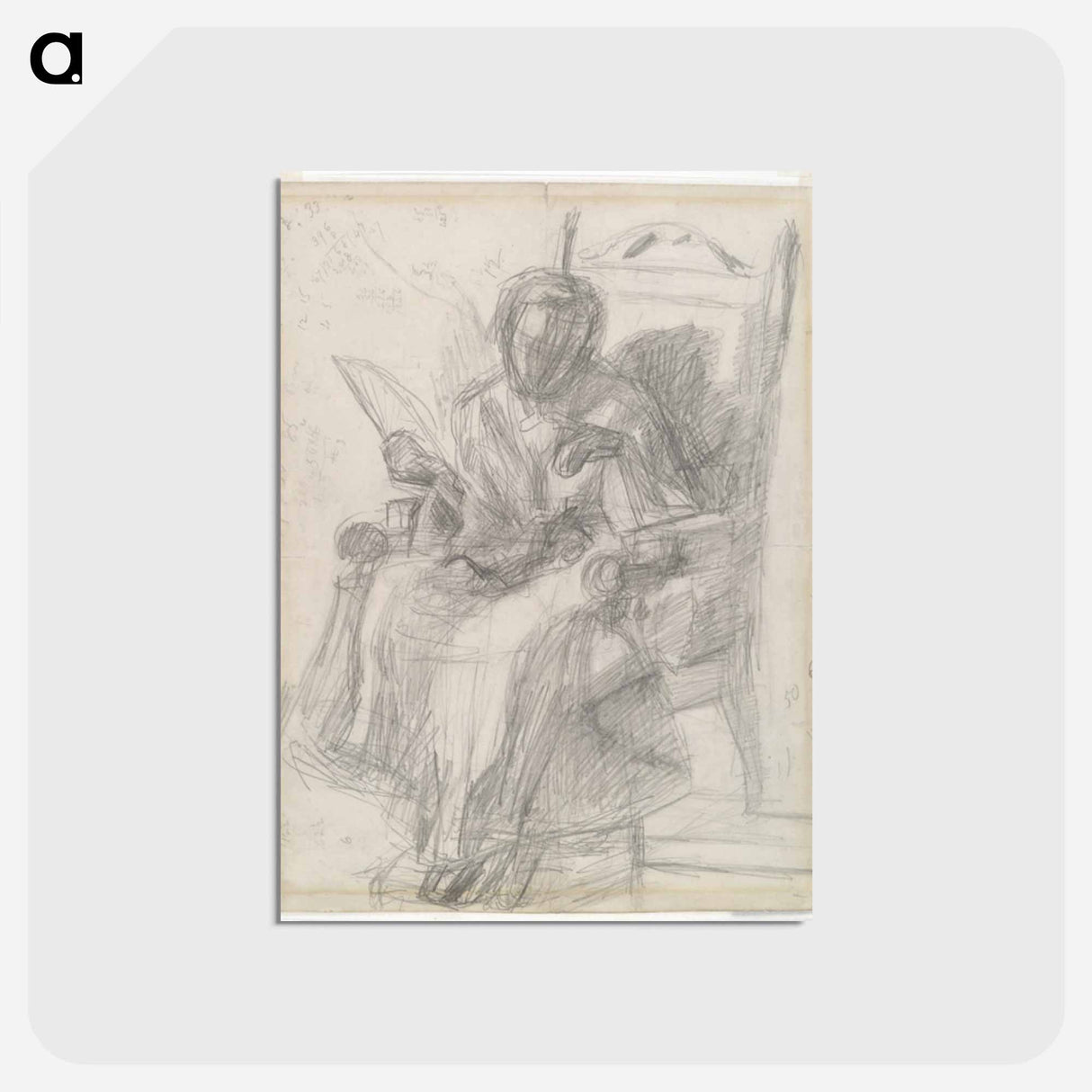 Drawing - トーマス エイキンズ Postcard.