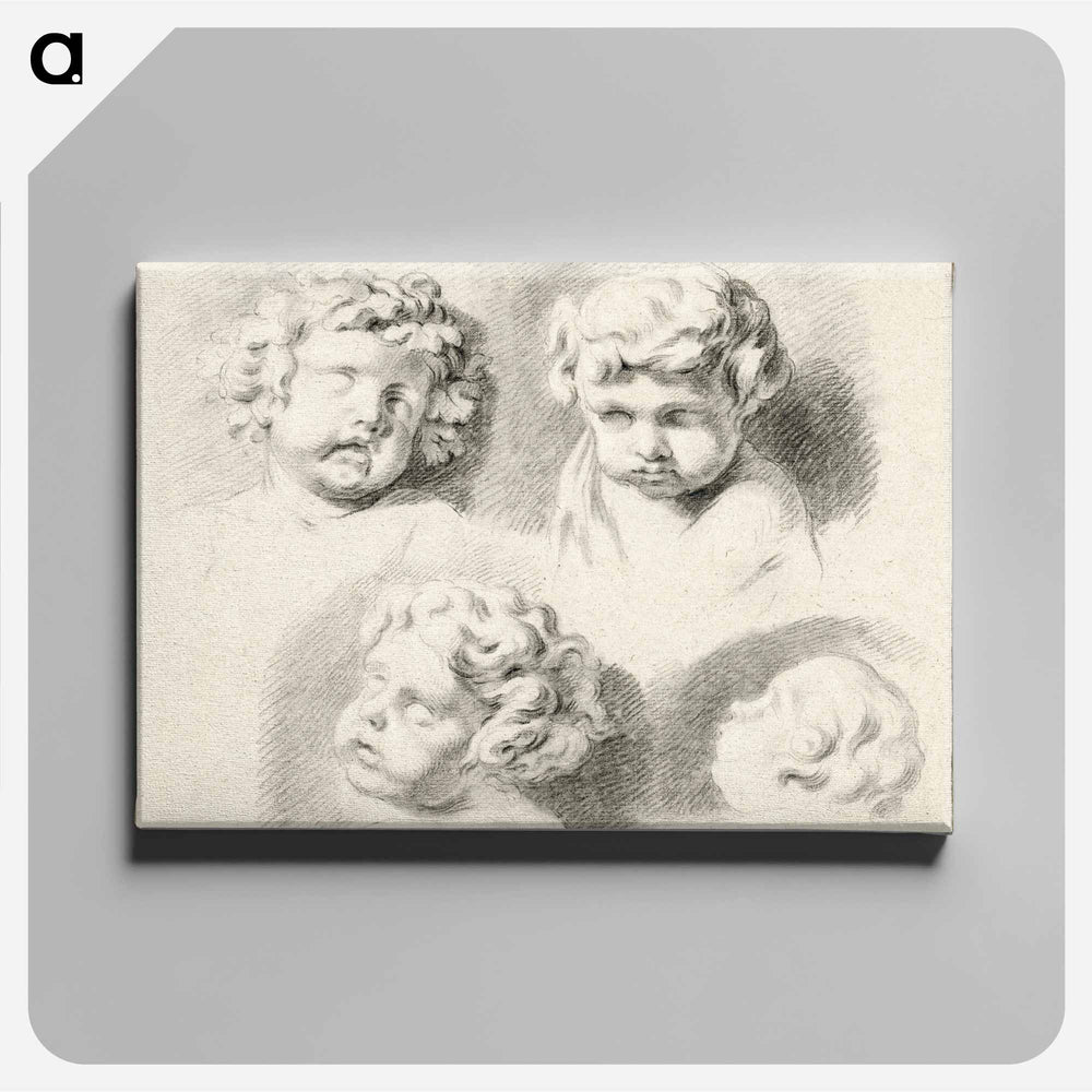 Vier kinderkopjes - Willem van Leen Canvas.