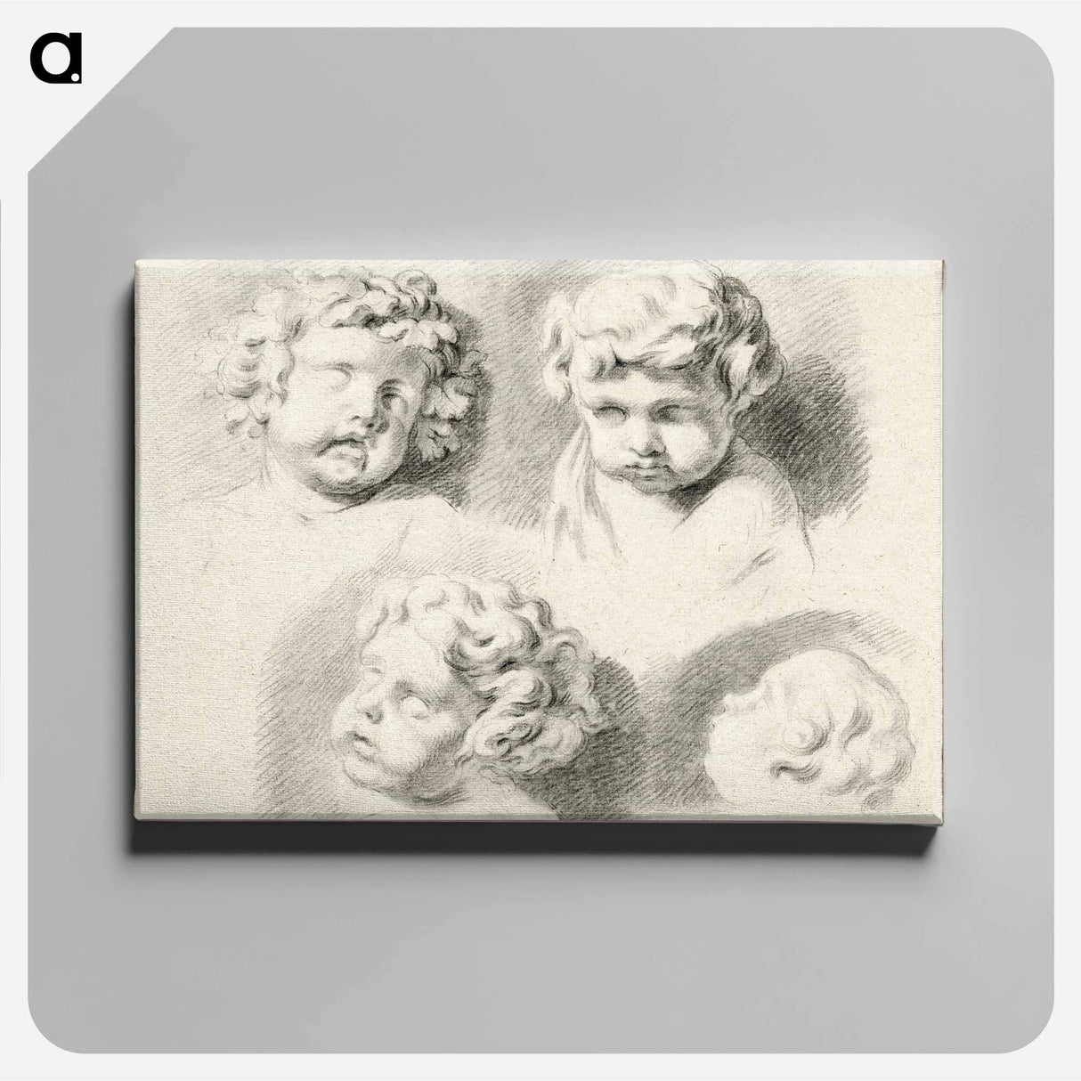 Vier kinderkopjes - Willem van Leen Canvas.