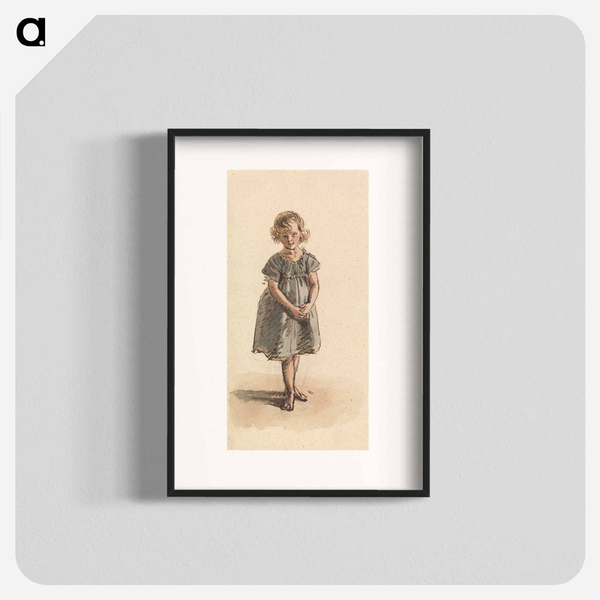 Young Girl Standing Barefoot - ウィリアム ヘンリー ハント Poster.