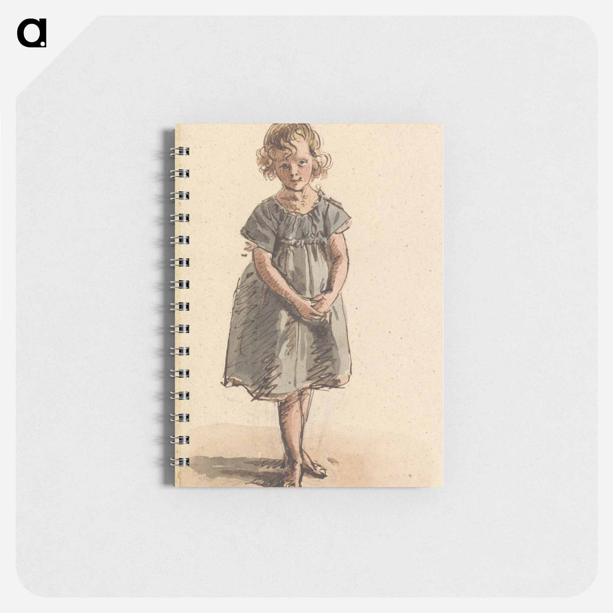 アートメモ帳-Young Girl Standing Barefoot - ウィリアム ヘンリー ハント Memo.