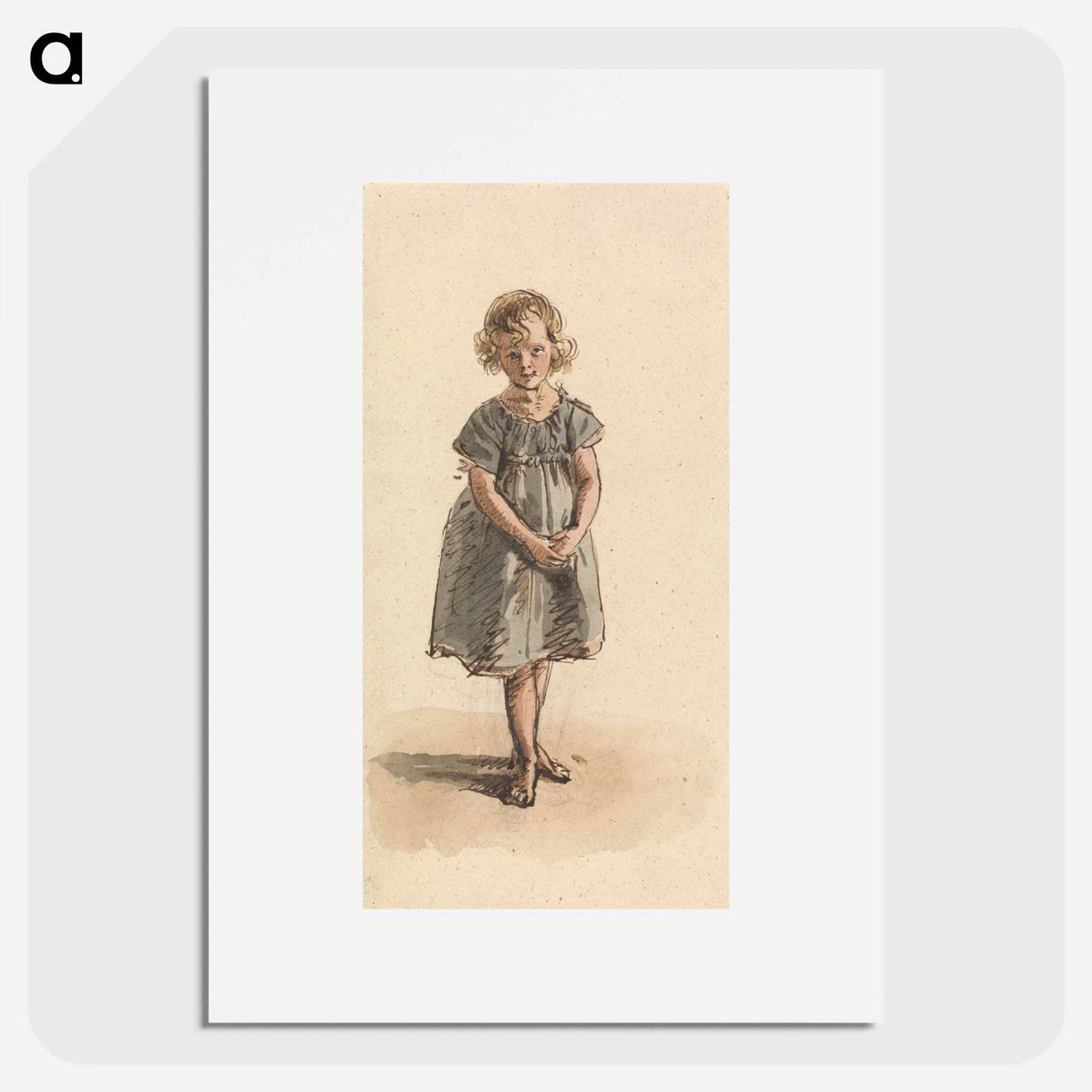 Young Girl Standing Barefoot - ウィリアム ヘンリー ハント Poster.