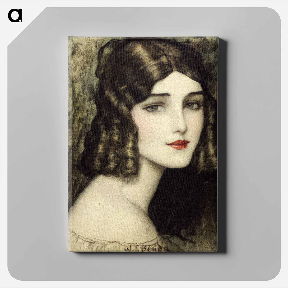 Girl's head with curls - Wladyslaw Theodor Benda Canvas.