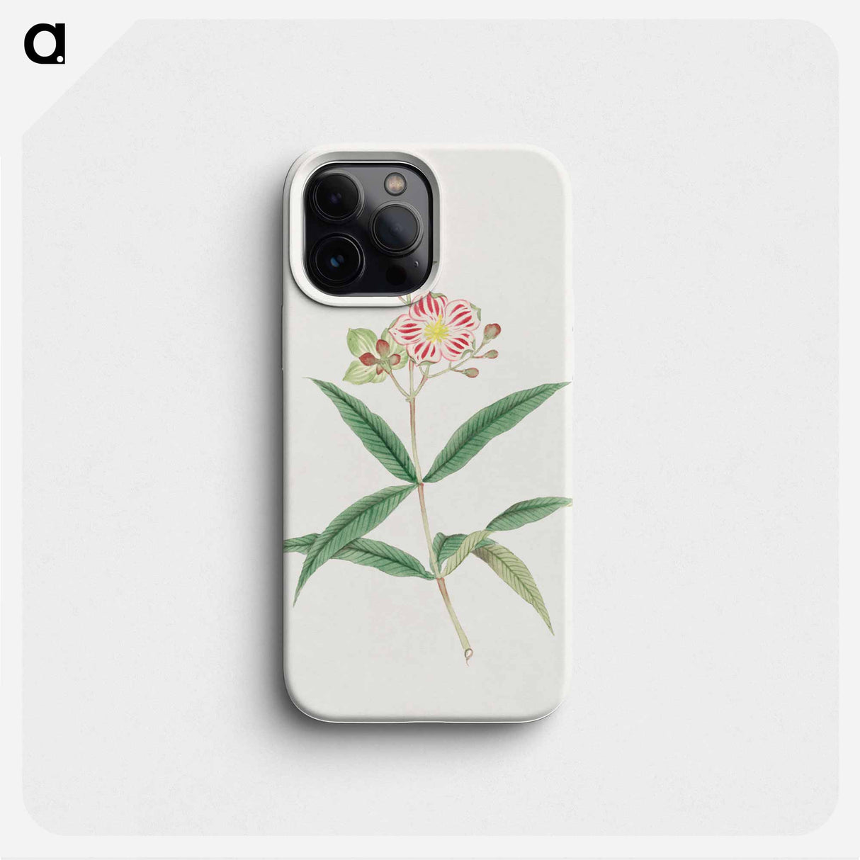Japanese red on white blossoms - 19世紀の日本の花 Phone Case.