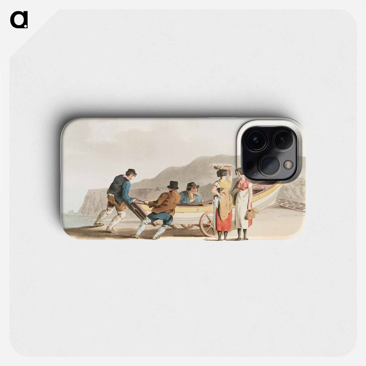 Illustration of fishermen from The Costume of Yorkshire - 19世紀のヨークシャー Phone Case.
