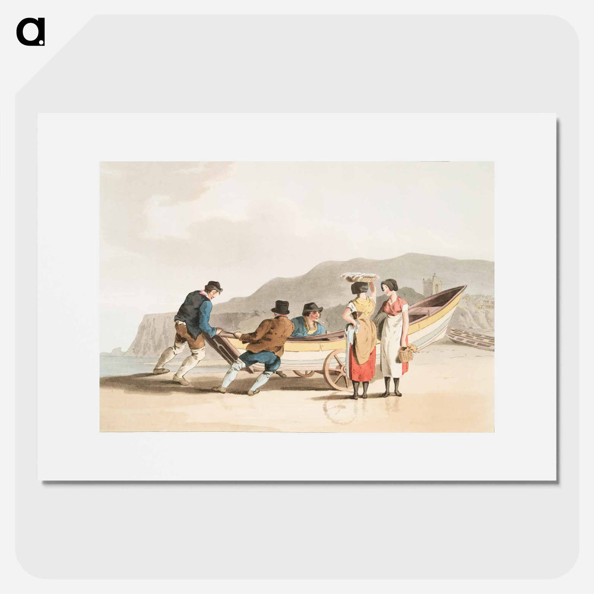 Illustration of fishermen from The Costume of Yorkshire - 19世紀のヨークシャー Poster.