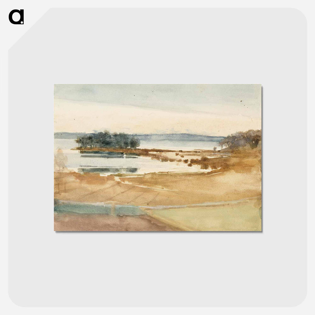 Seashore, brown sand - アルバート エーデルフェルト Postcard.