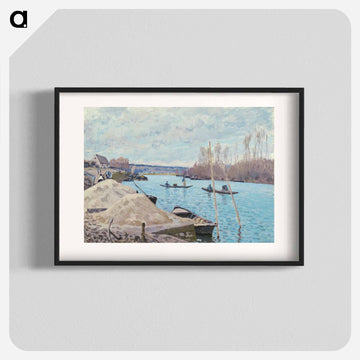 The Seine at Port-Marly, Piles of Sand - アルフレッド シスレー Poster.