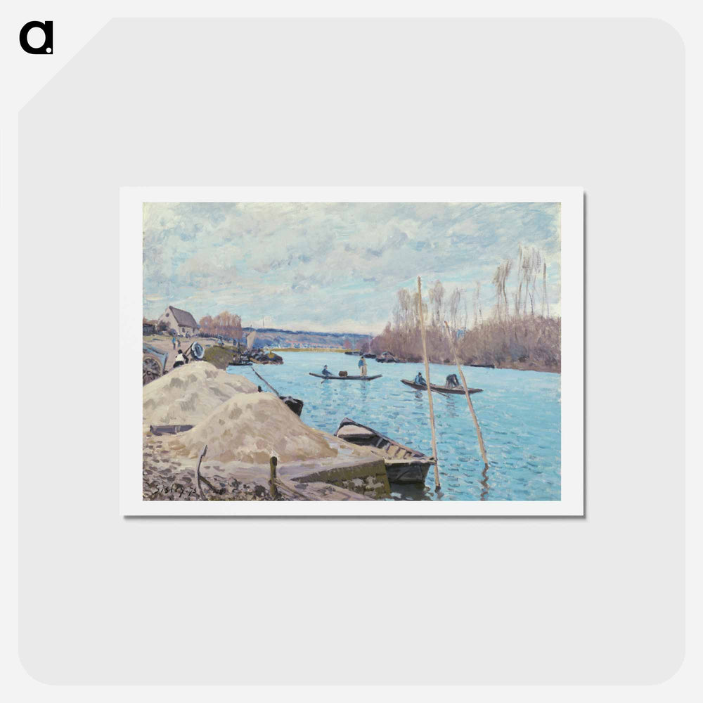 The Seine at Port-Marly, Piles of Sand - アルフレッド シスレー Postcard.