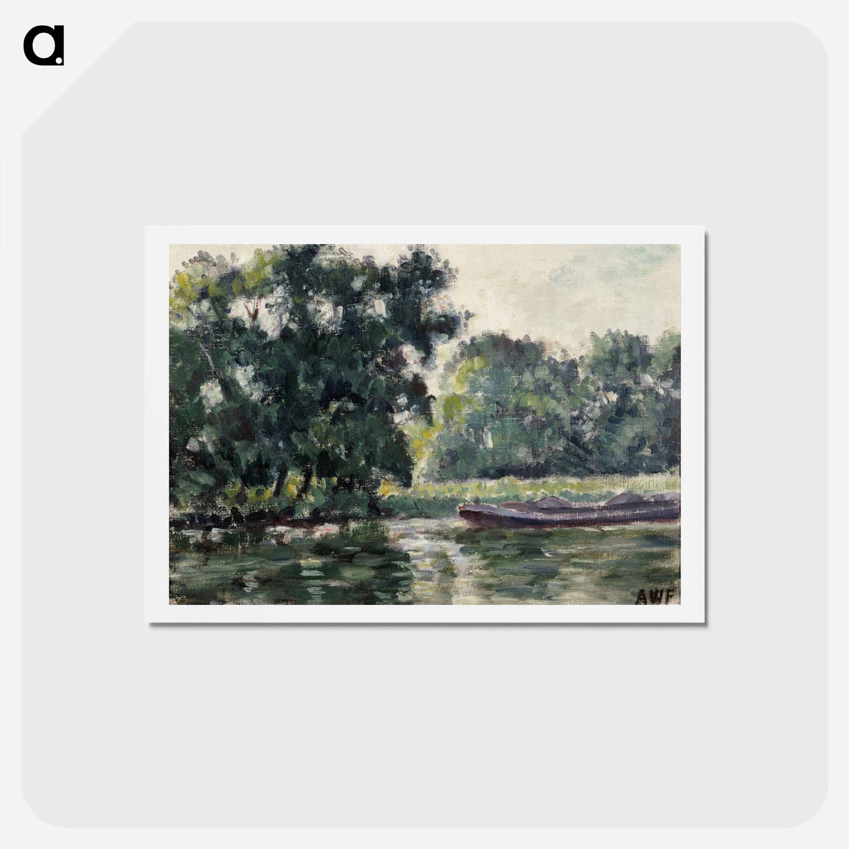 Richmond, a river landscape - アルフレッド ウィリアム フィンチ Postcard.