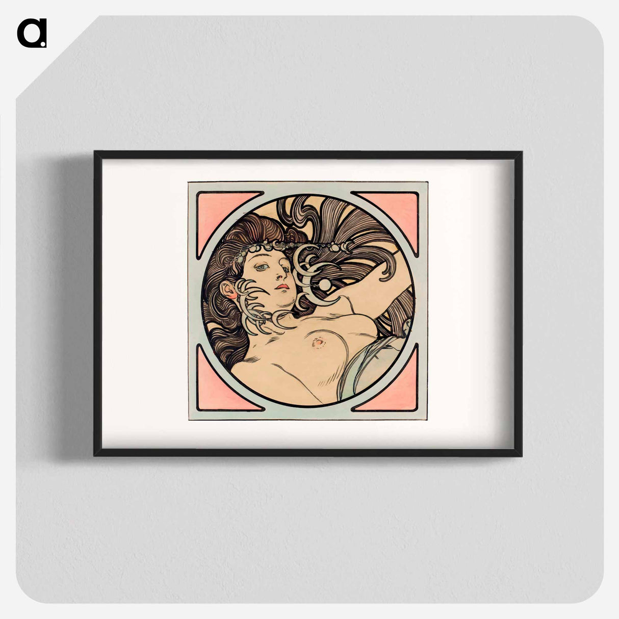 アートポスター-Stained glass window for the facade of the Fouquet boutique - アルフォンス ミュシャ Poster.