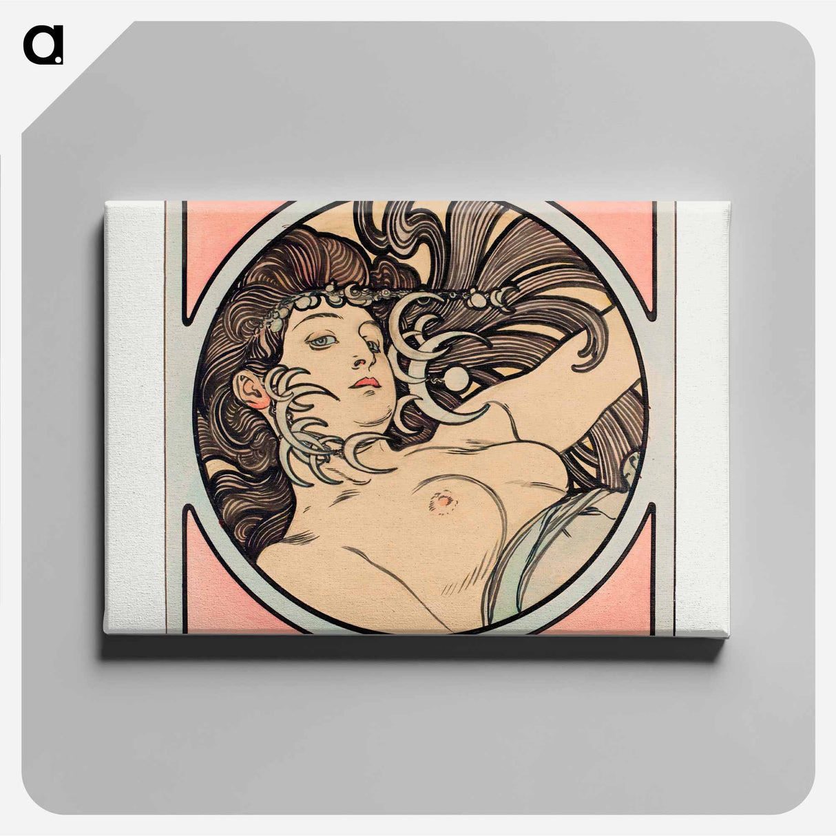 Stained glass window for the facade of the Fouquet boutique - アルフォンス ミュシャ Canvas.