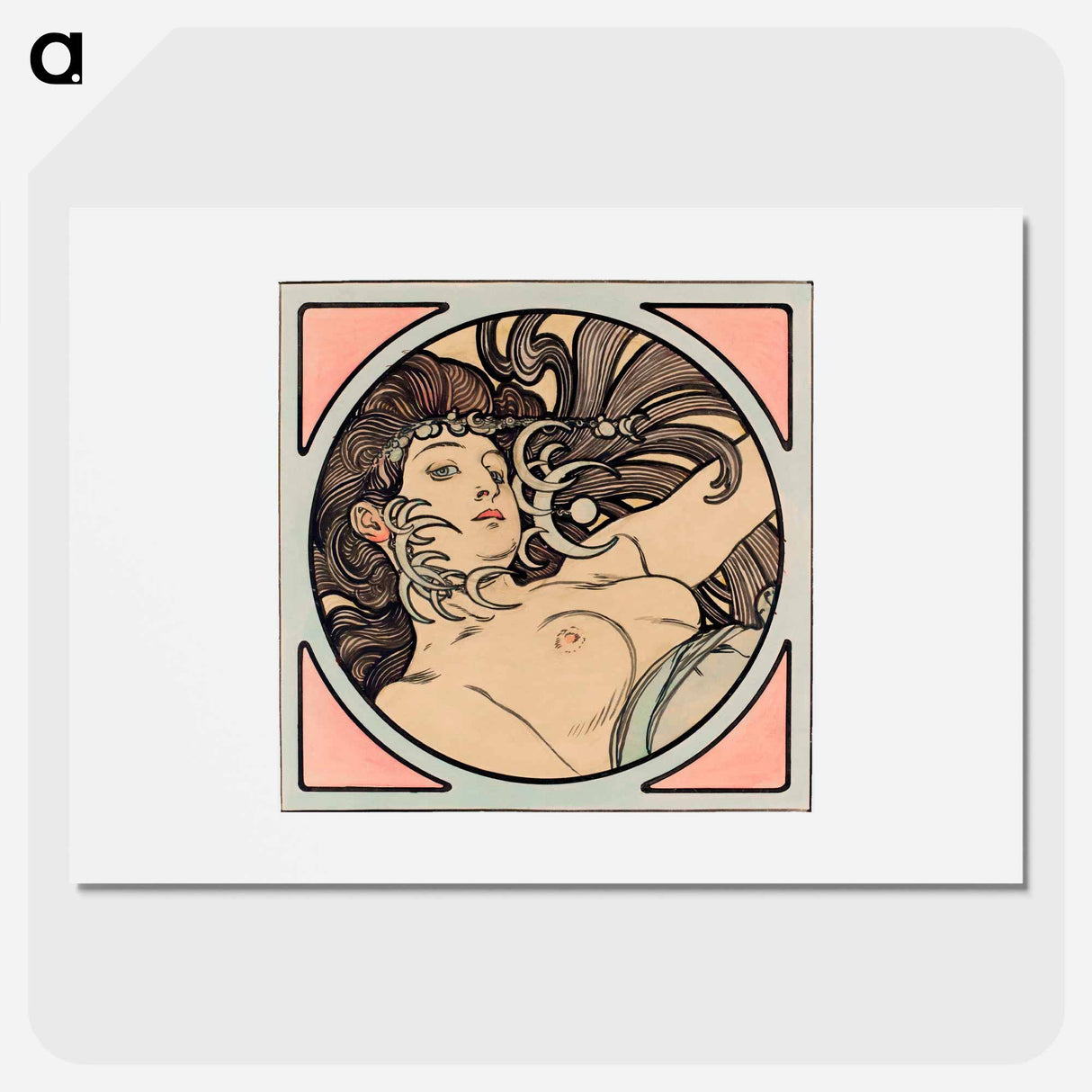 アートポスター-Stained glass window for the facade of the Fouquet boutique - アルフォンス ミュシャ Poster.