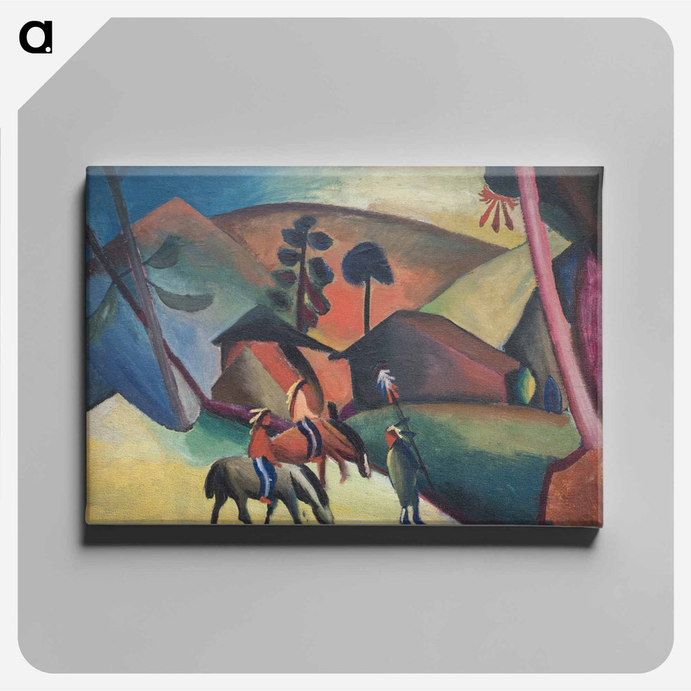 Indians on horsebacks - オーガスト マッケ Canvas.