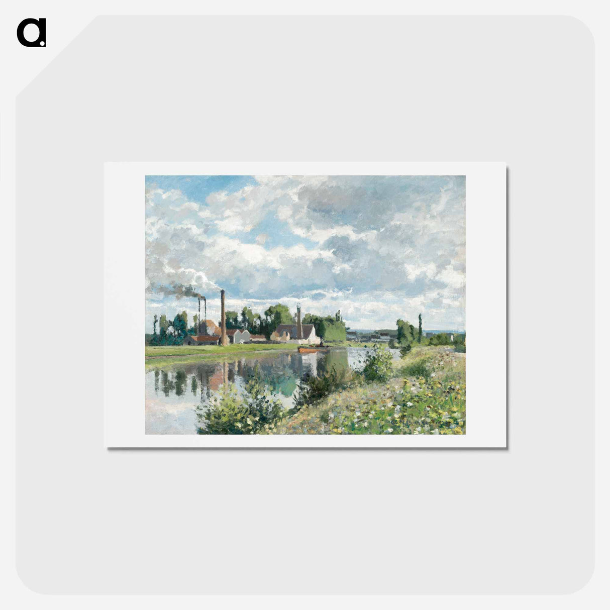 アートポストカード-The River Oise near Pontoise - カミーユ ピサロ Postcard.